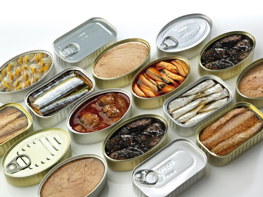 Meat, fish and other canned food